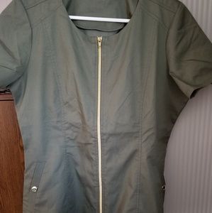 Olive green scrub top